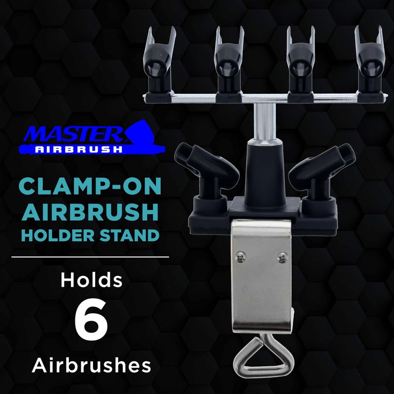 Master Airbrush Universal Clamp-On 6-Airbrush Holder - Airbrush Accessories & Supplies for Garage or Workspace - Image 2